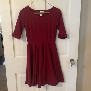 Pleated Red Dress